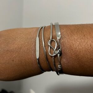 Elegant Silver Infinity Bracelet Set